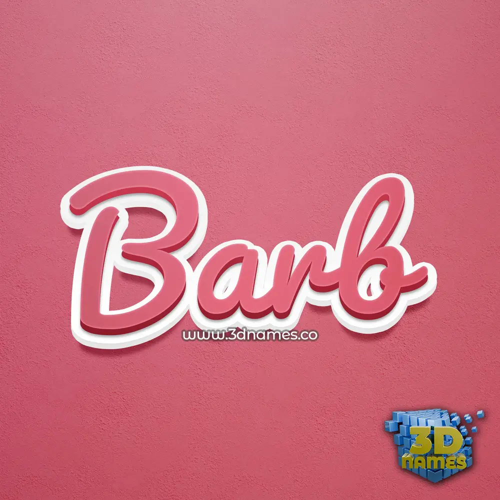 barb in Red Scribble style - 3D name wallpaper