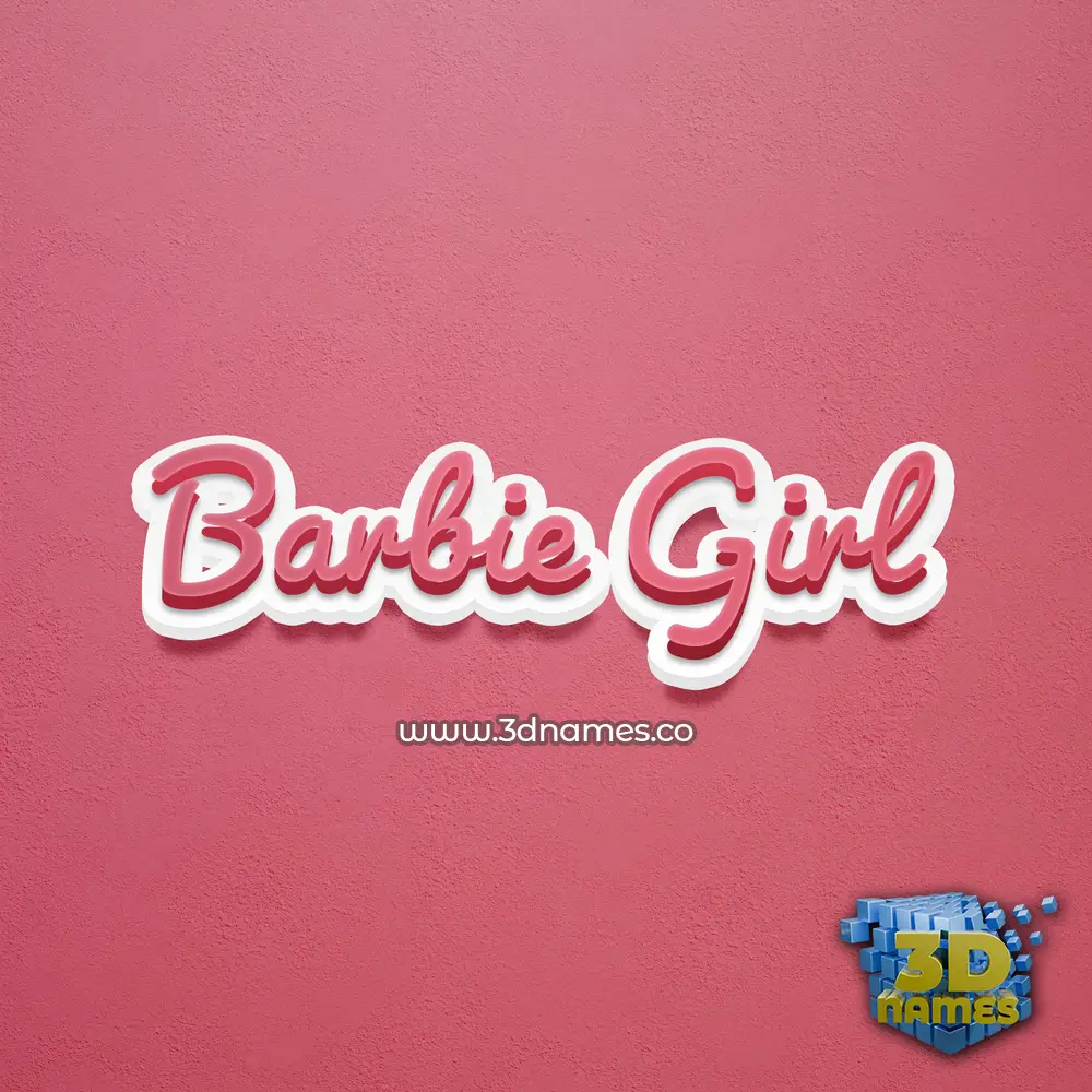 barbie girl in Red Scribble style - 3D name wallpaper