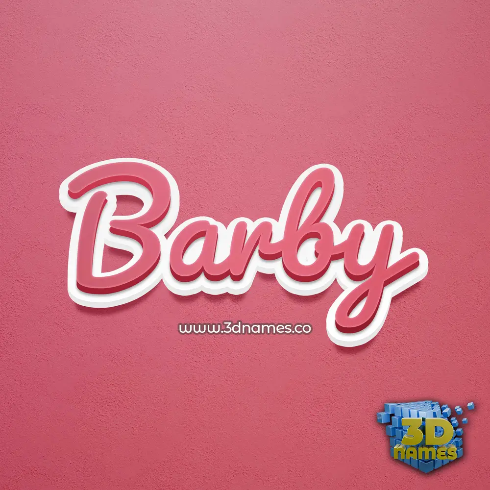 barby in Red Scribble style - 3D name wallpaper