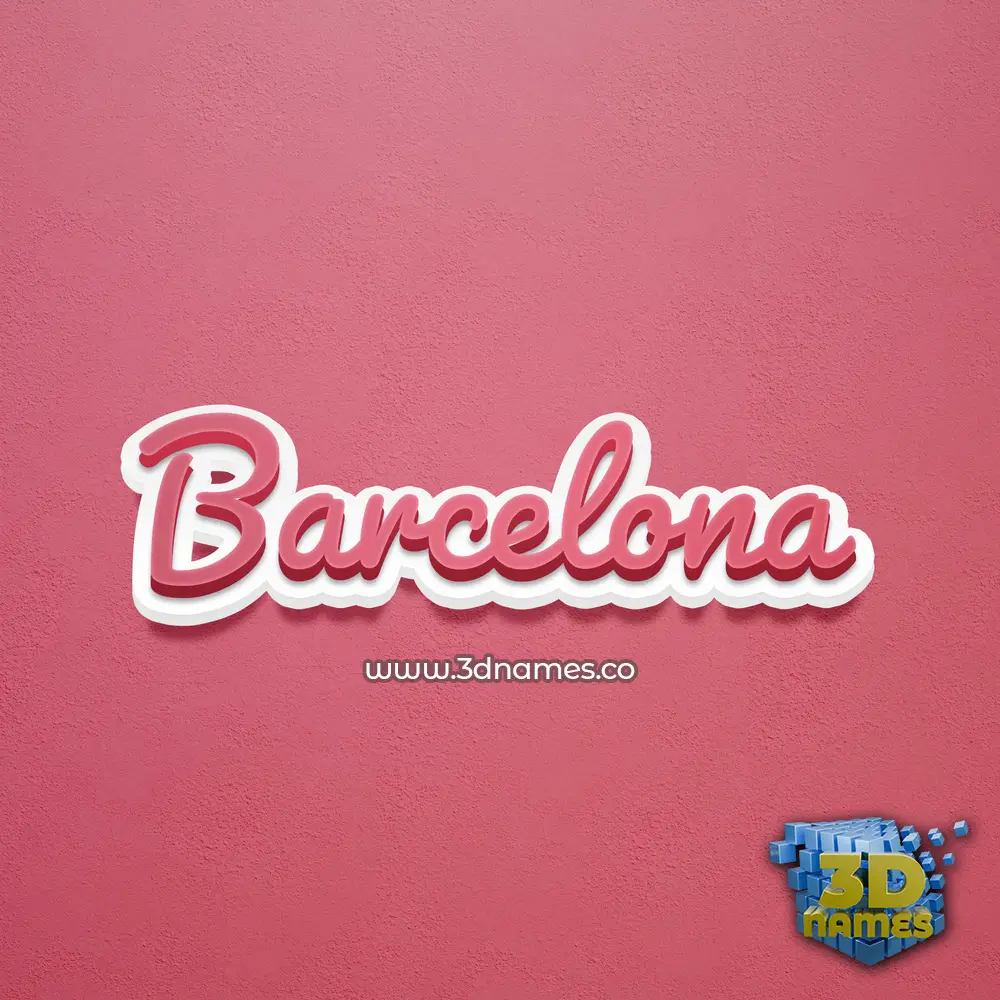 barcelona in Red Scribble style - 3D name wallpaper