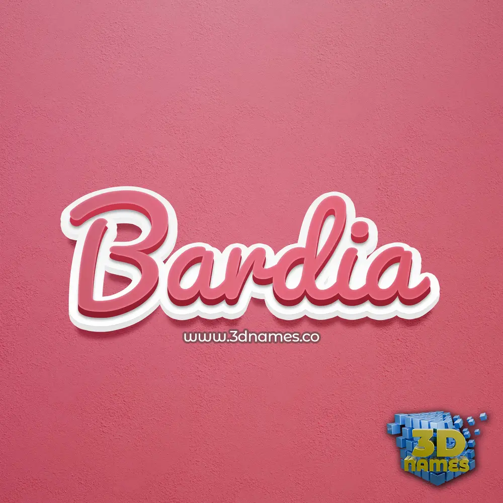 bardia in Red Scribble style - 3D name wallpaper