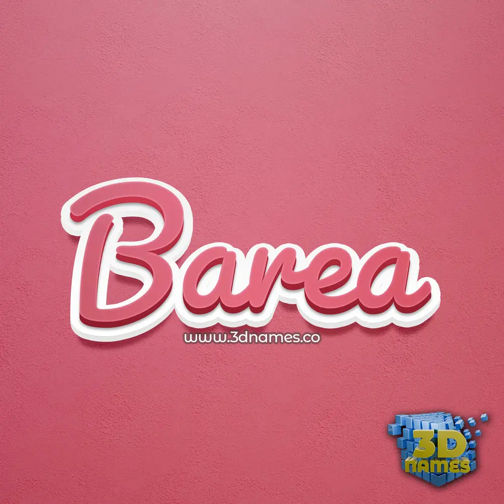 barea in Red Scribble style - 3D name wallpaper