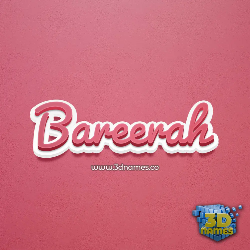 bareerah in Red Scribble style - 3D name wallpaper