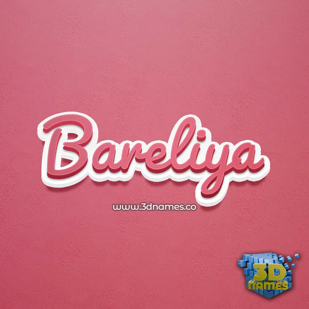 bareliya in Red Scribble style - 3D name wallpaper