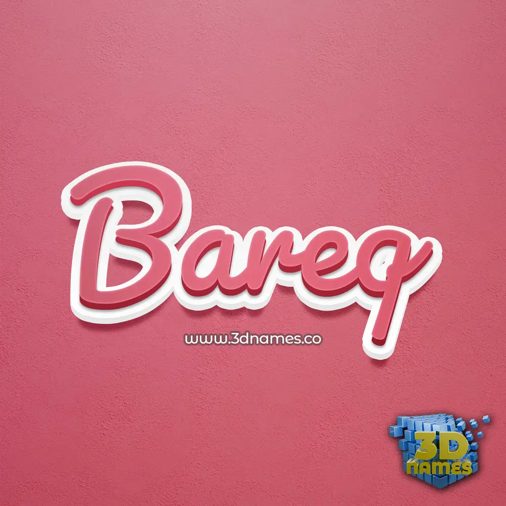 bareq in Red Scribble style - 3D name wallpaper