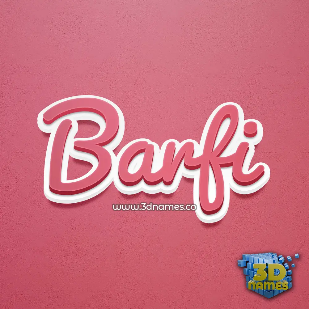 barfi in Red Scribble style - 3D name wallpaper