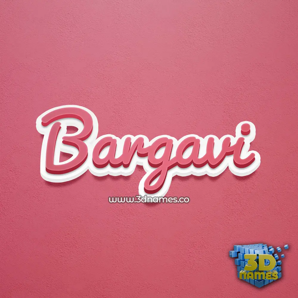bargavi in Red Scribble style - 3D name wallpaper