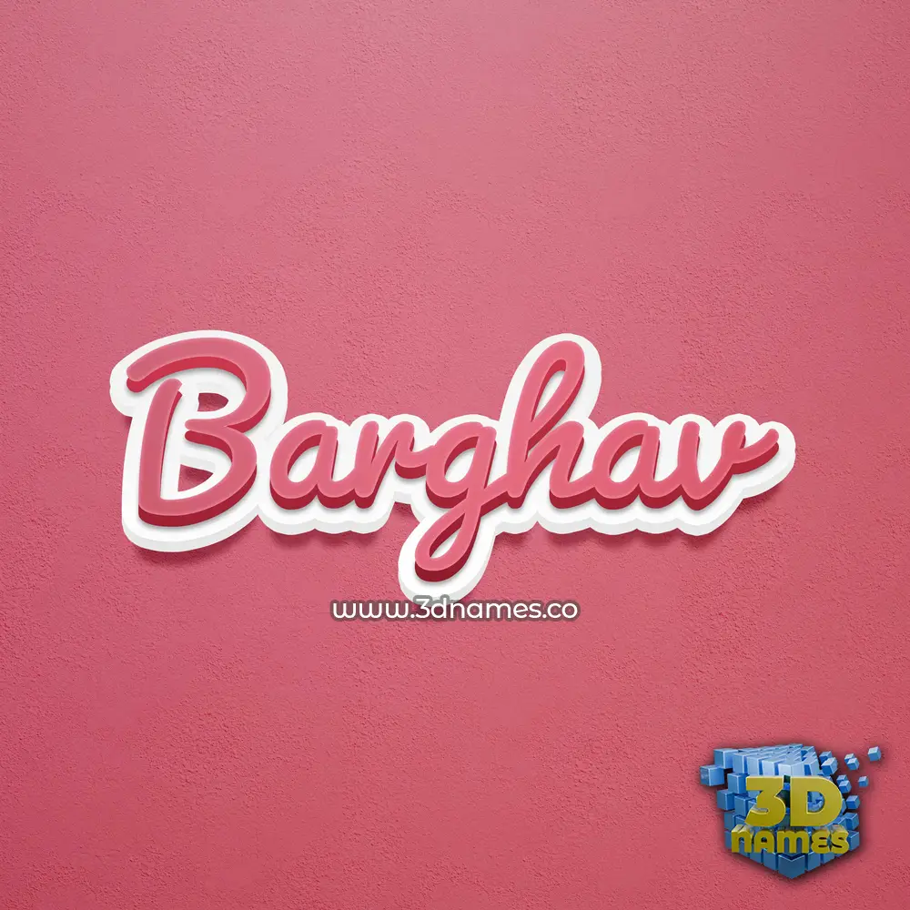 barghav in Red Scribble style - 3D name wallpaper