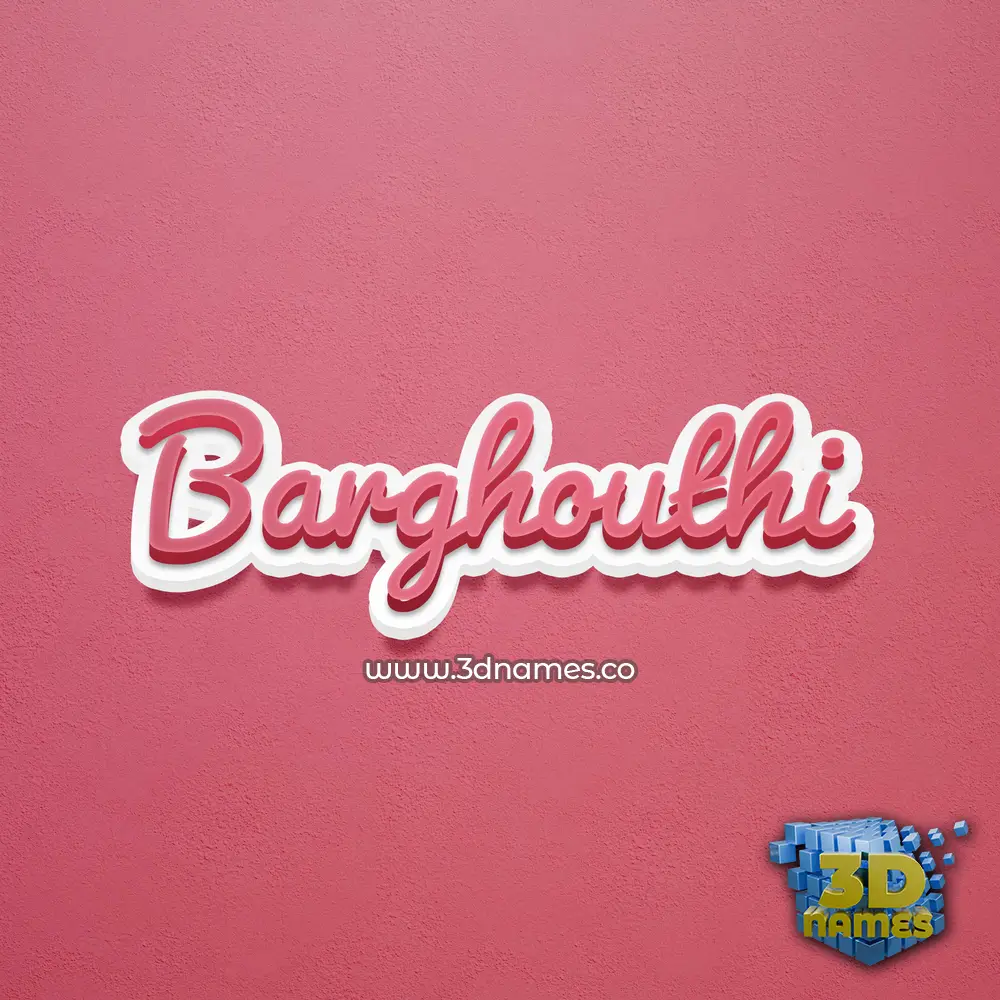 barghouthi in Red Scribble style - 3D name wallpaper