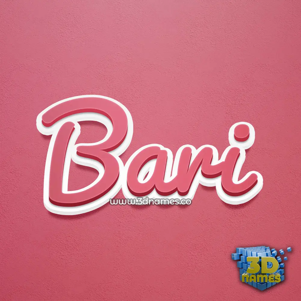 bari in Red Scribble style - 3D name wallpaper