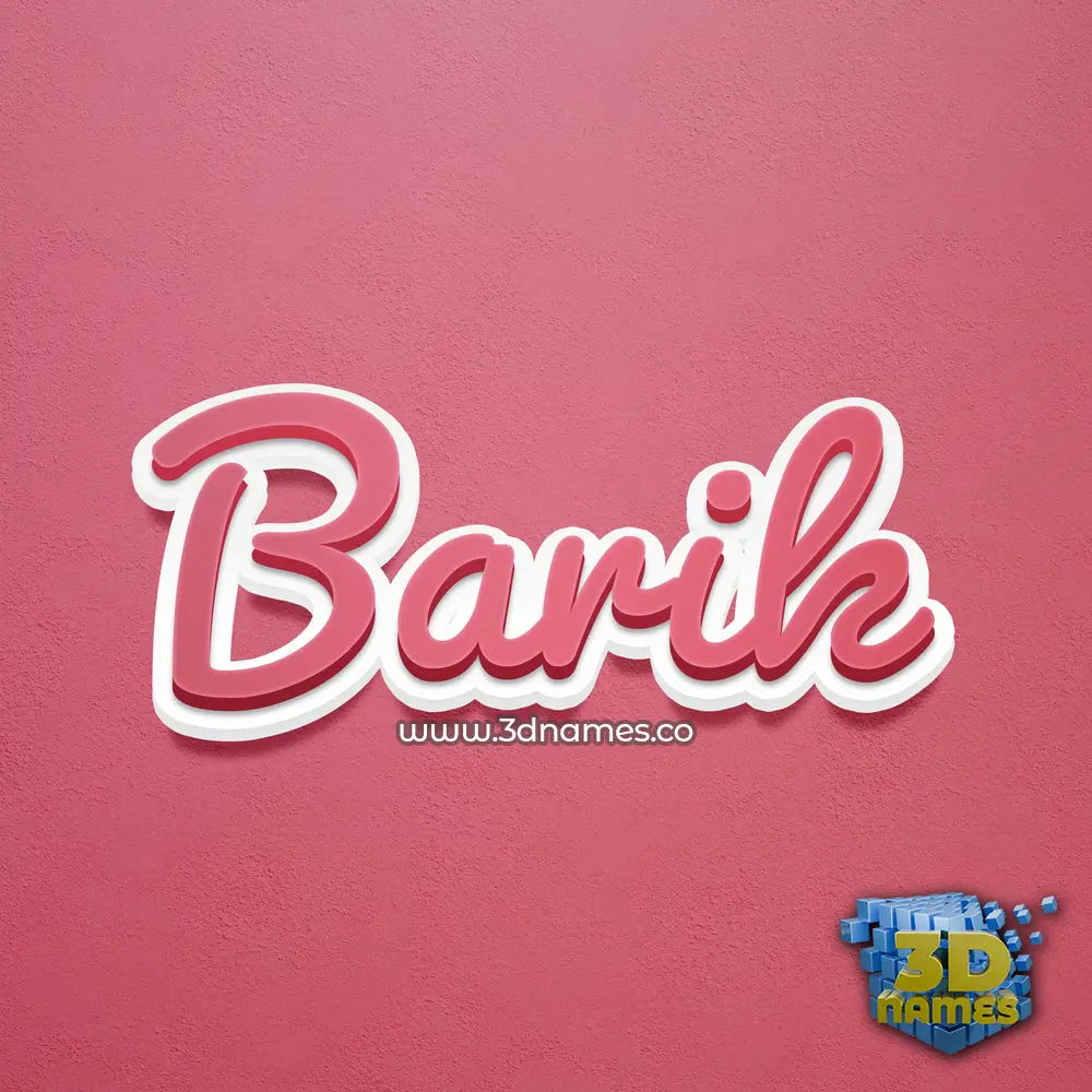 barik in Red Scribble style - 3D name wallpaper