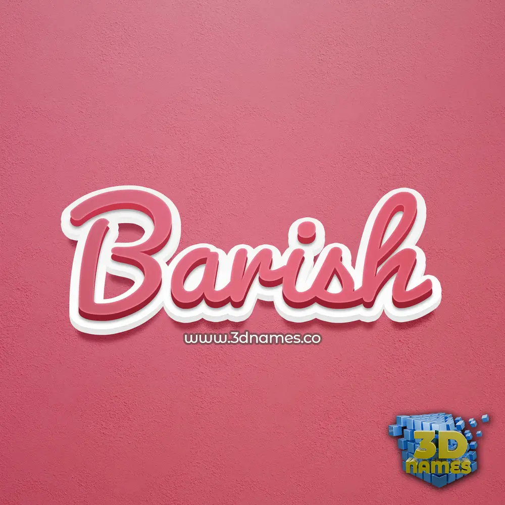 barish in Red Scribble style - 3D name wallpaper