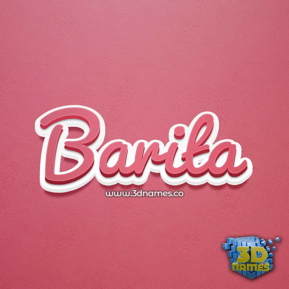 barita in Red Scribble style - 3D name wallpaper