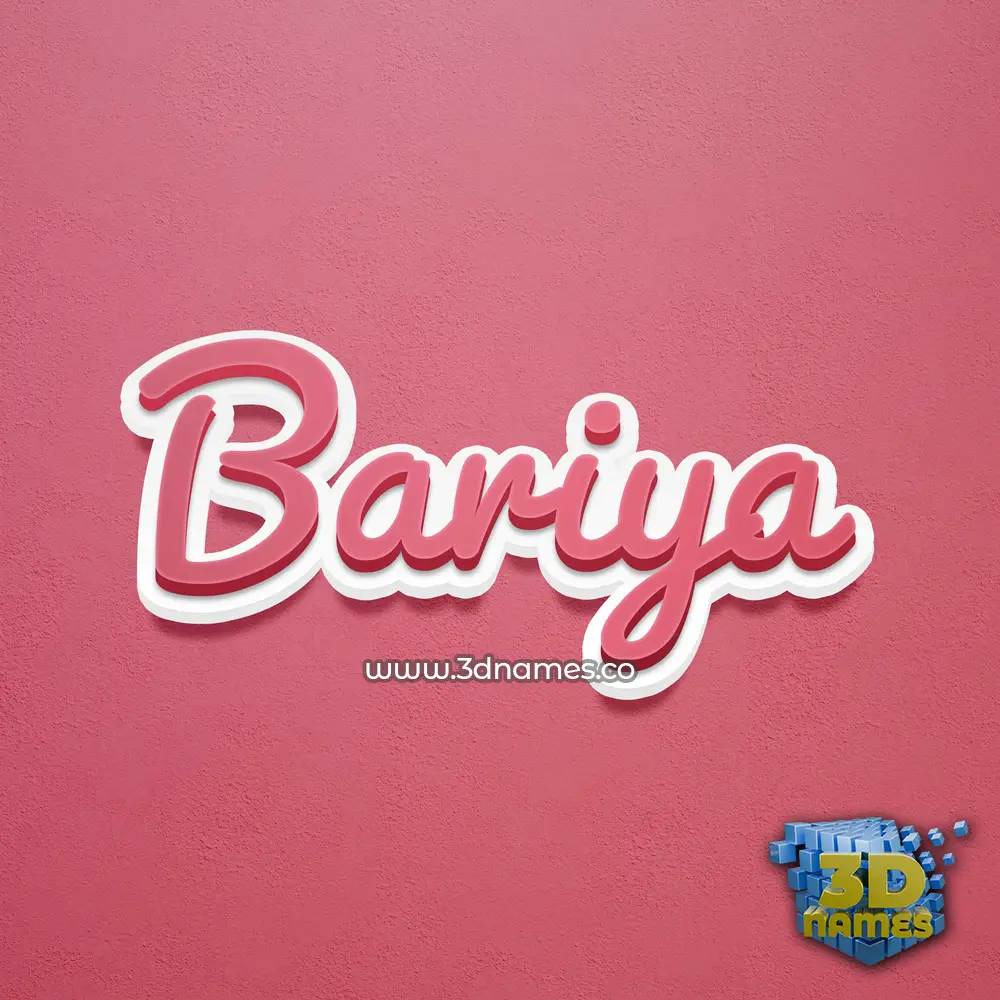 bariya in Red Scribble style - 3D name wallpaper