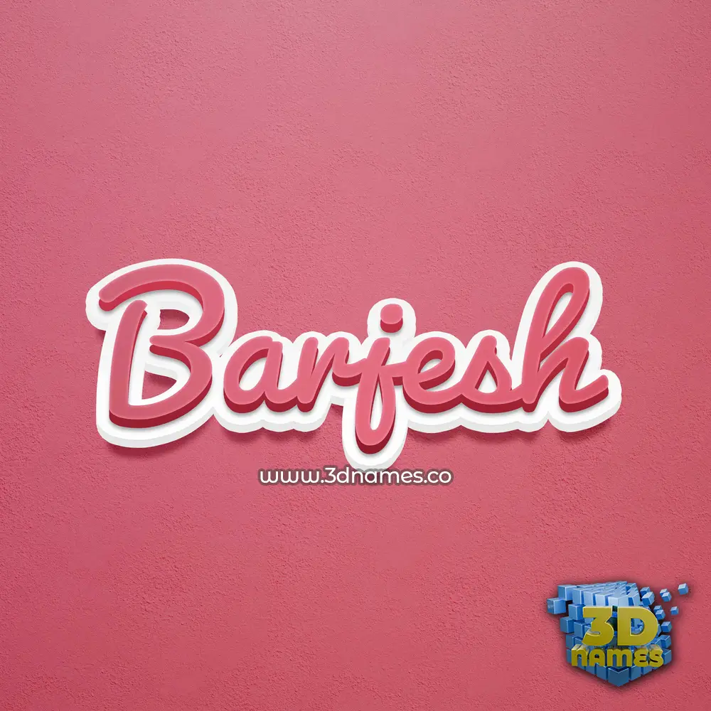 barjesh in Red Scribble style - 3D name wallpaper