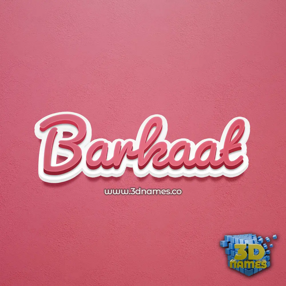 barkaat in Red Scribble style - 3D name wallpaper