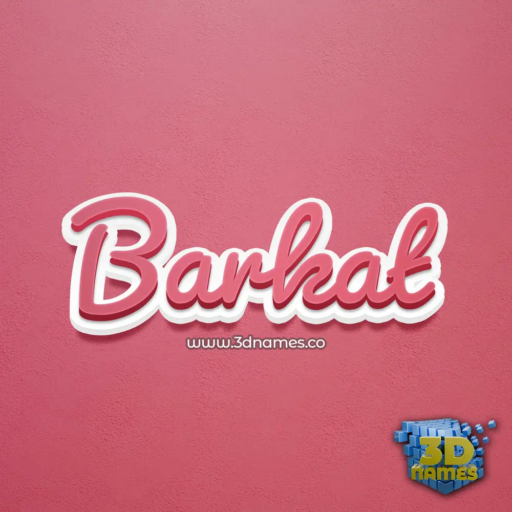 barkat in Red Scribble style - 3D name wallpaper