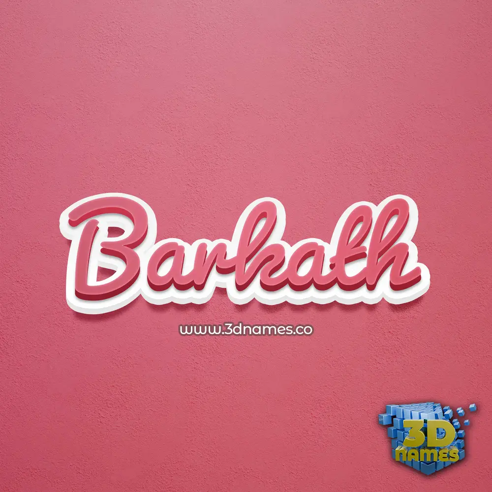 barkath in Red Scribble style - 3D name wallpaper