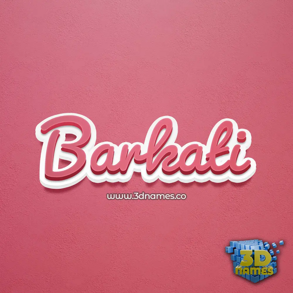 barkati in Red Scribble style - 3D name wallpaper