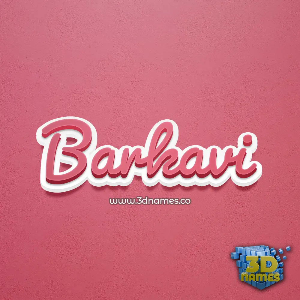 barkavi in Red Scribble style - 3D name wallpaper