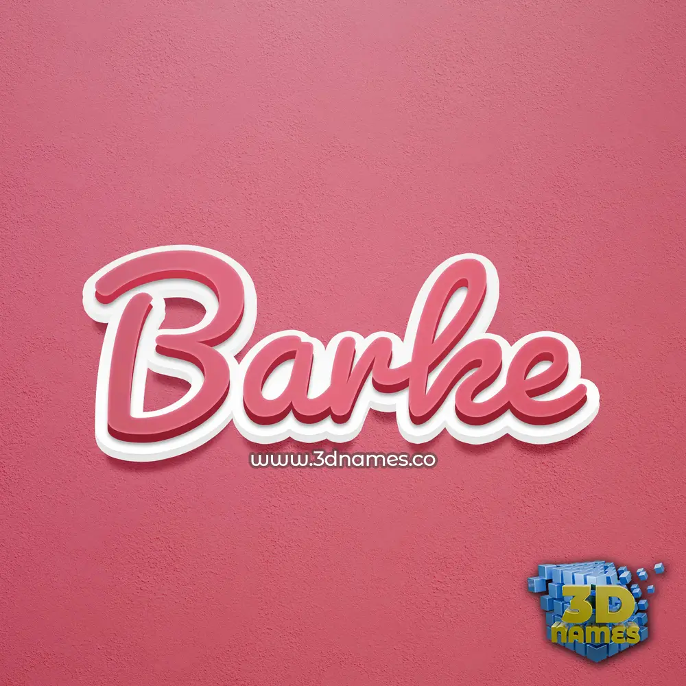 barke in Red Scribble style - 3D name wallpaper