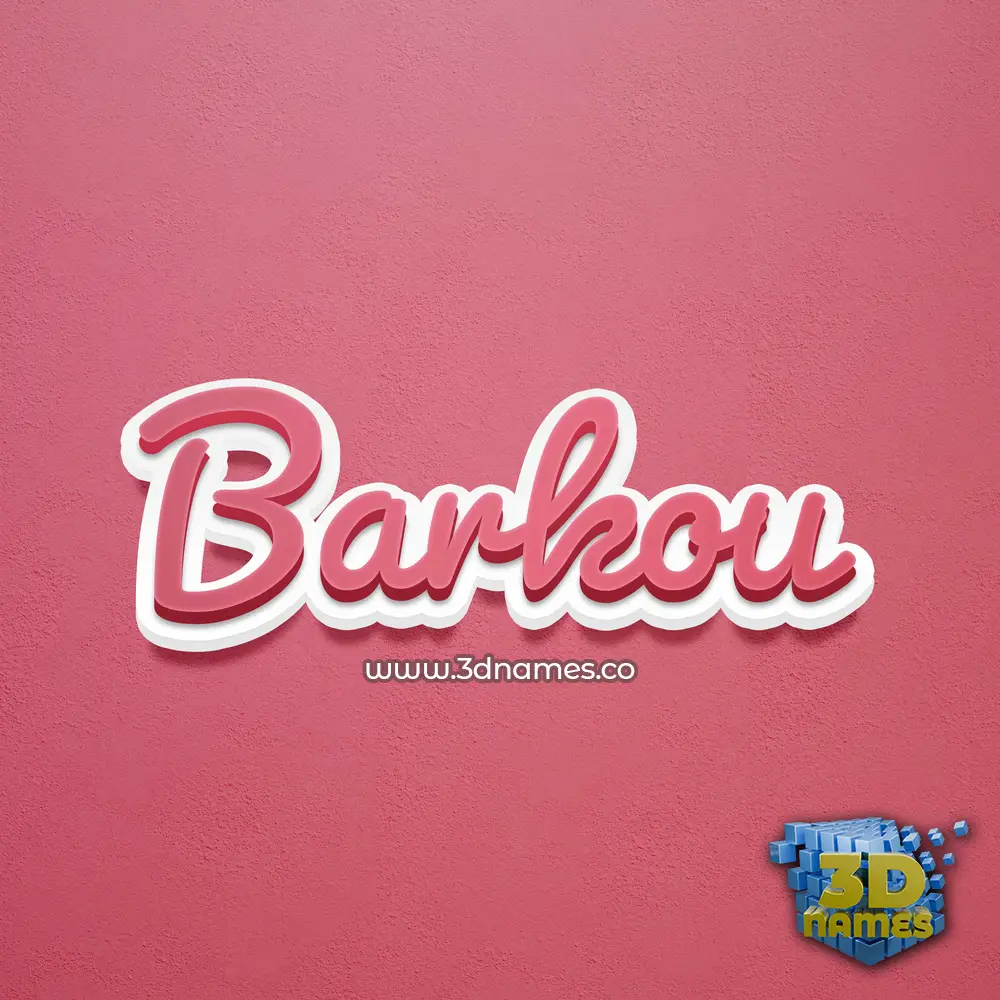 barkou in Red Scribble style - 3D name wallpaper