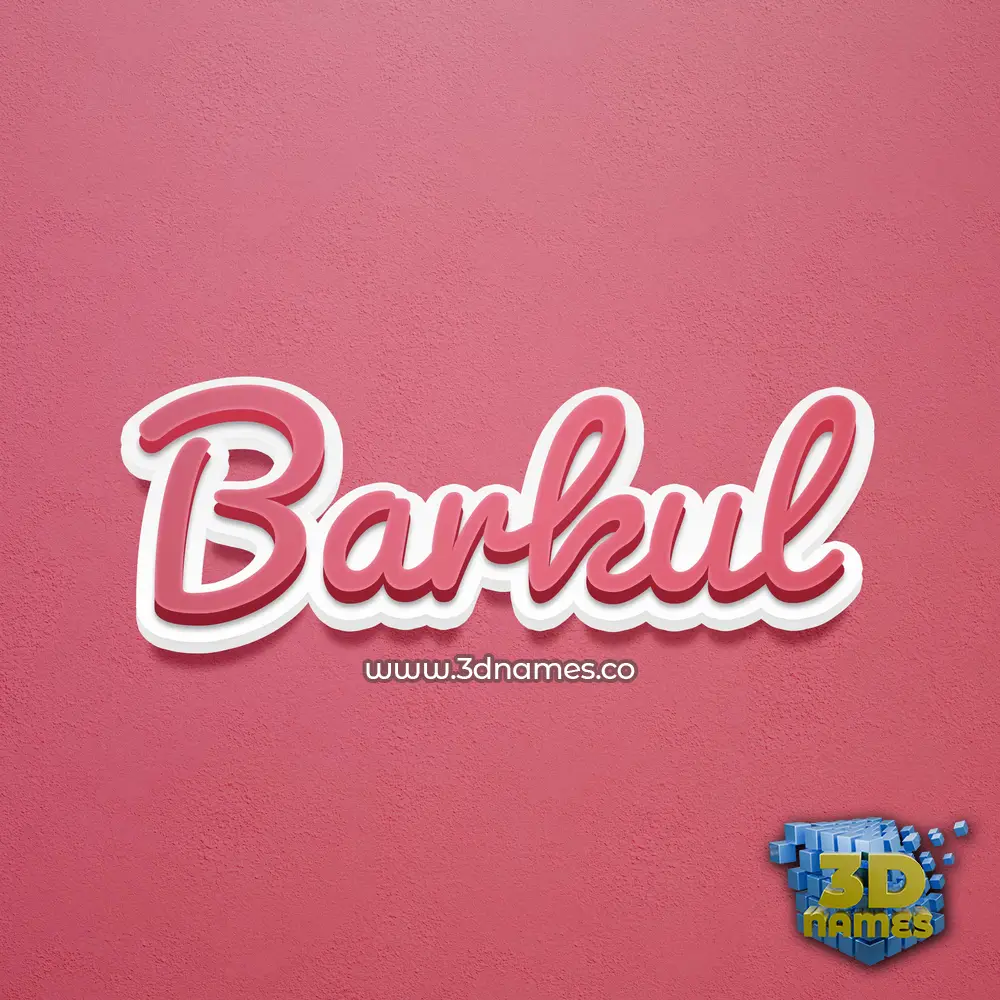 barkul in Red Scribble style - 3D name wallpaper