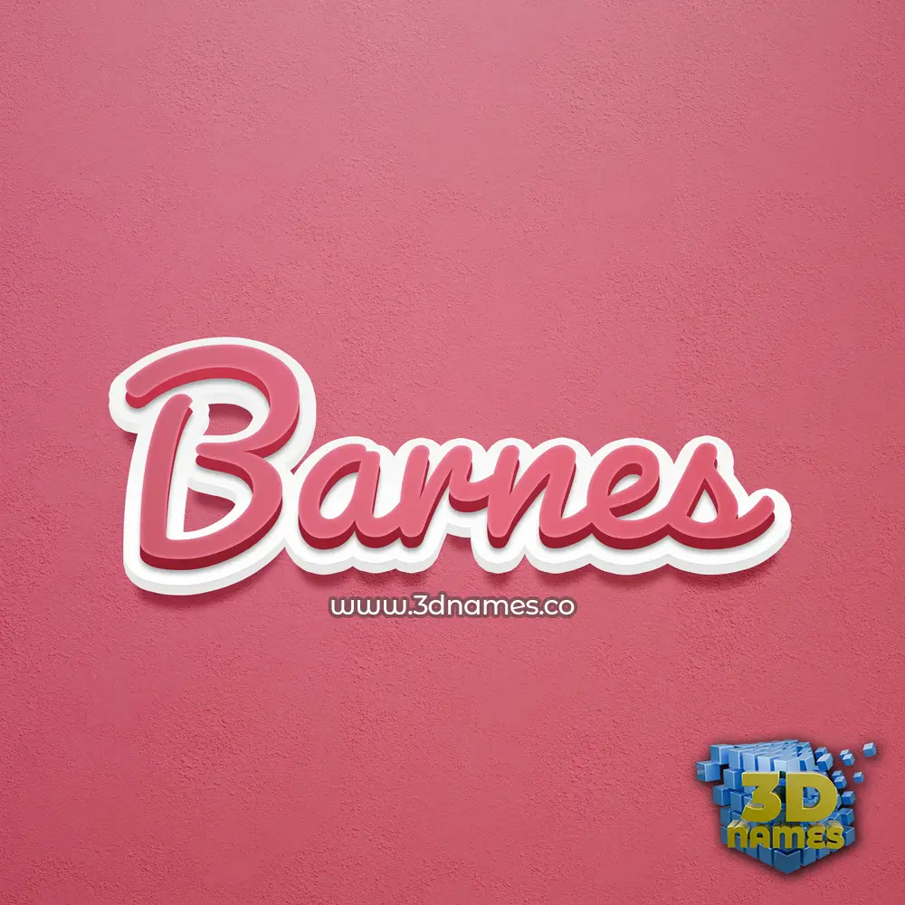 barnes in Red Scribble style - 3D name wallpaper