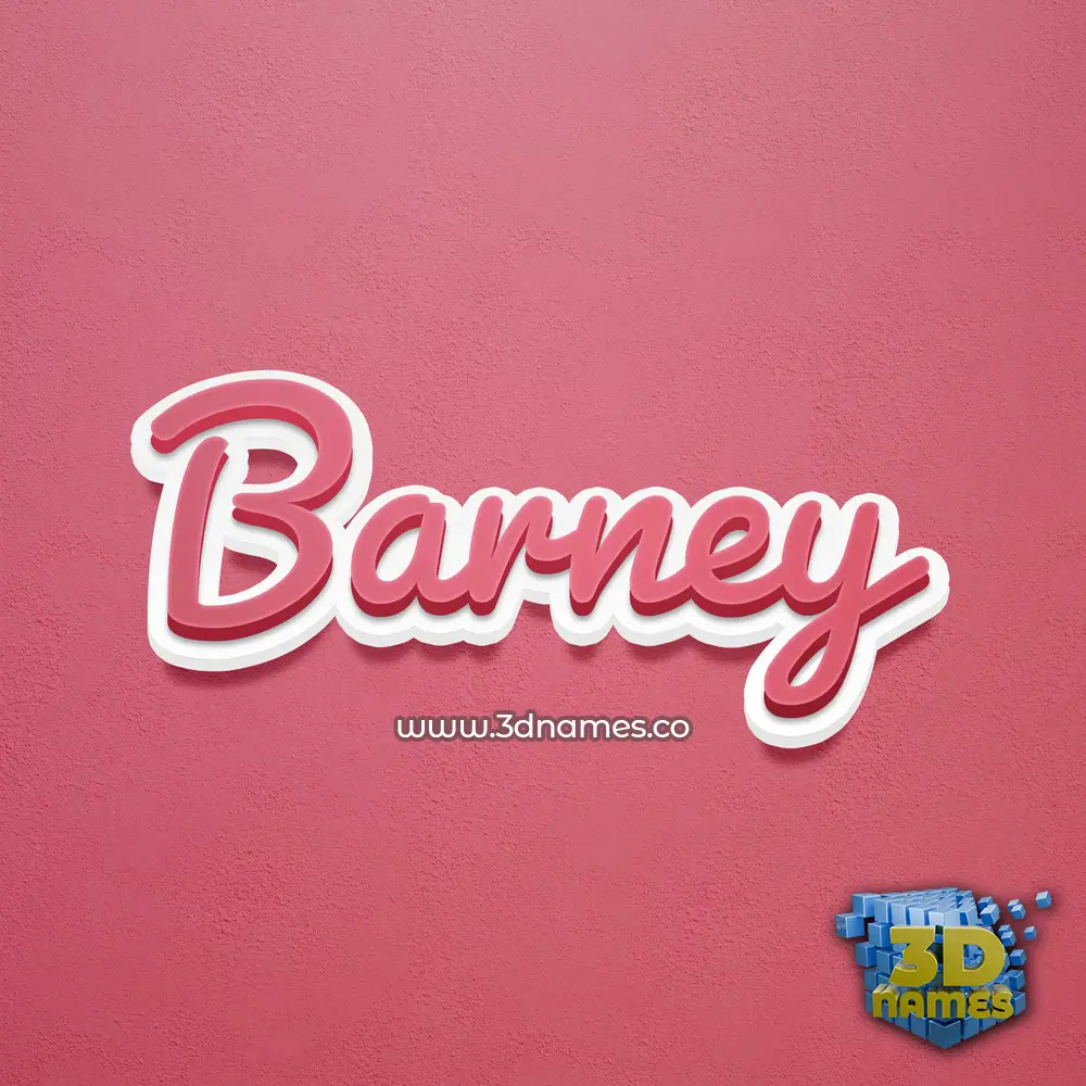 barney in Red Scribble style - 3D name wallpaper