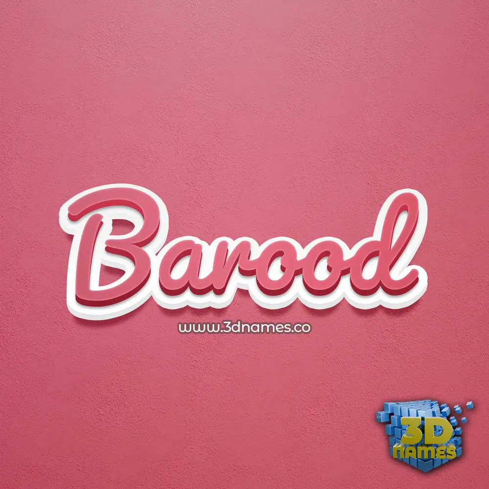 barood in Red Scribble style - 3D name wallpaper
