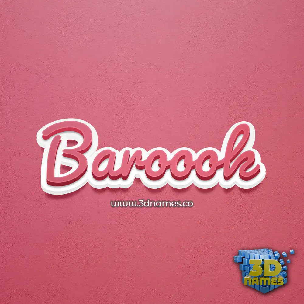 baroook in Red Scribble style - 3D name wallpaper