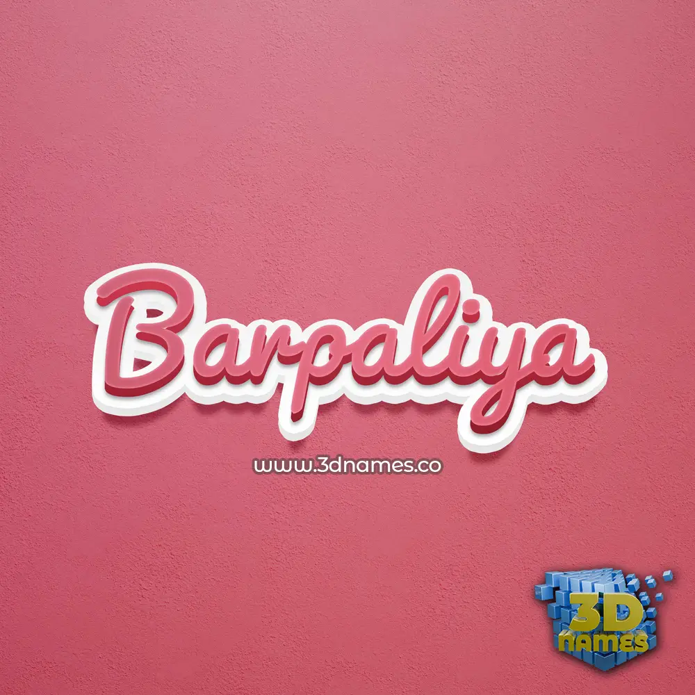 barpaliya in Red Scribble style - 3D name wallpaper