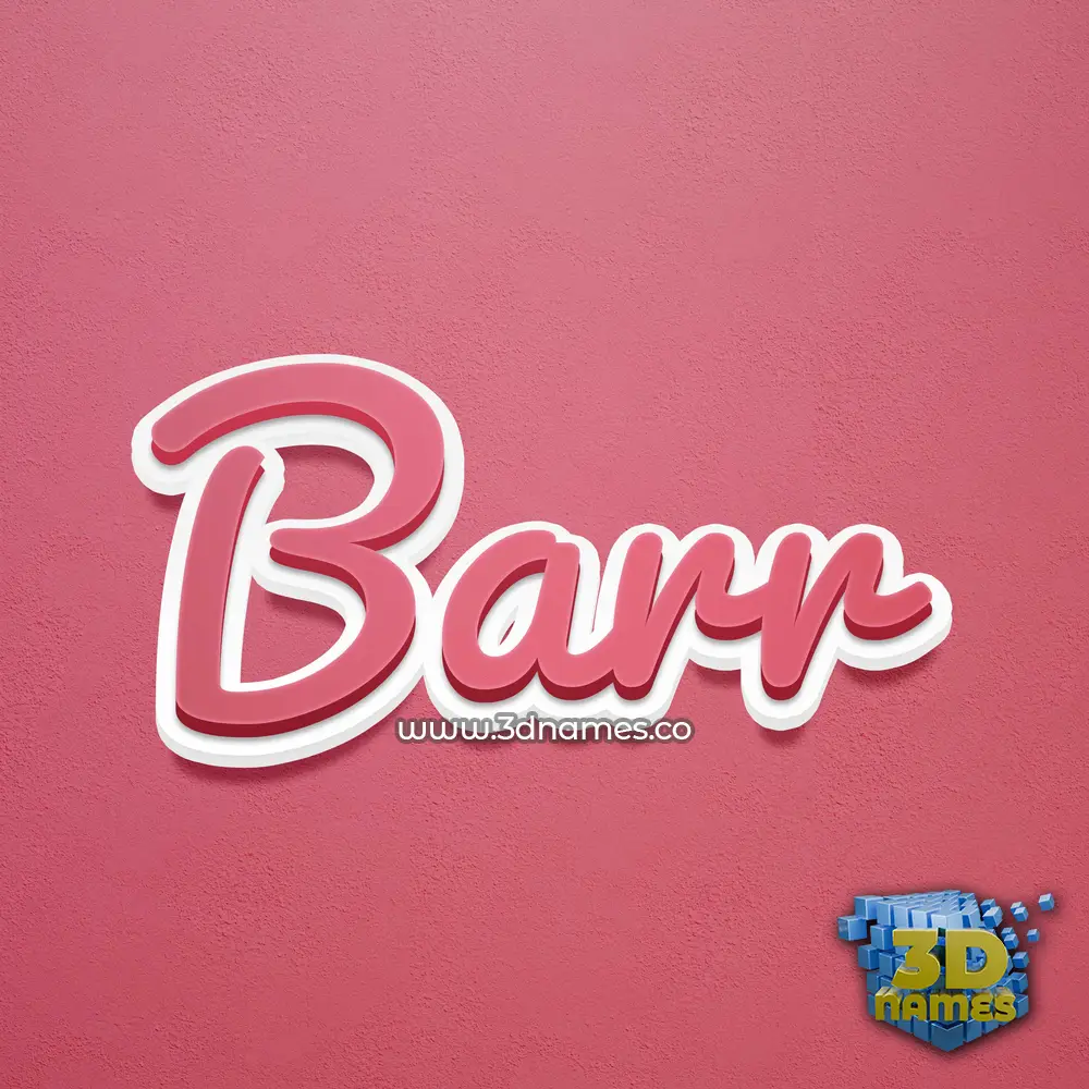 barr in Red Scribble style - 3D name wallpaper