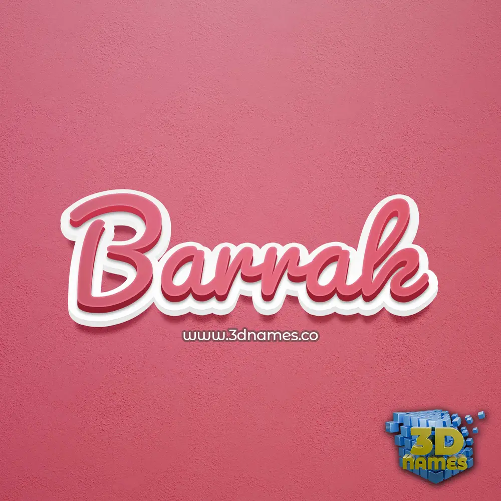barrak in Red Scribble style - 3D name wallpaper