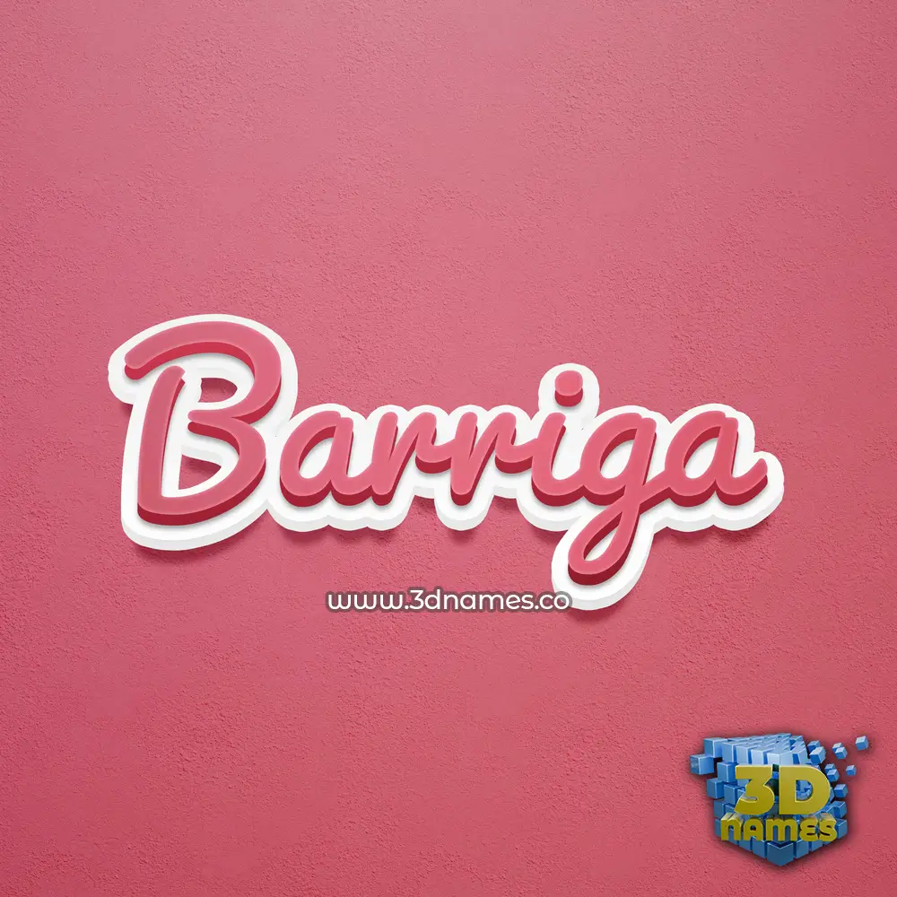 barriga in Red Scribble style - 3D name wallpaper