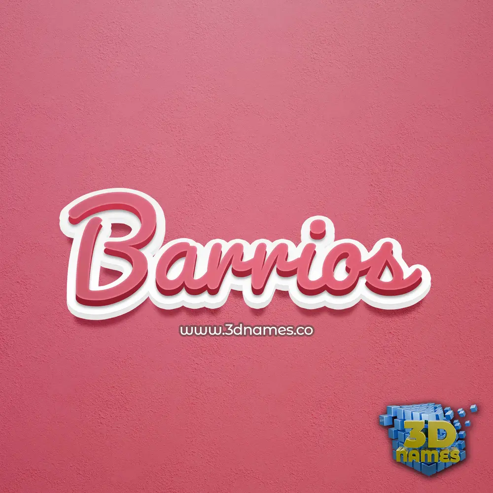 barrios in Red Scribble style - 3D name wallpaper