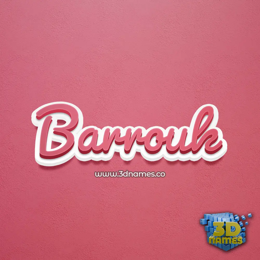 barrouk in Red Scribble style - 3D name wallpaper