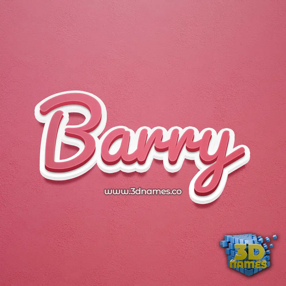 barry in Red Scribble style - 3D name wallpaper