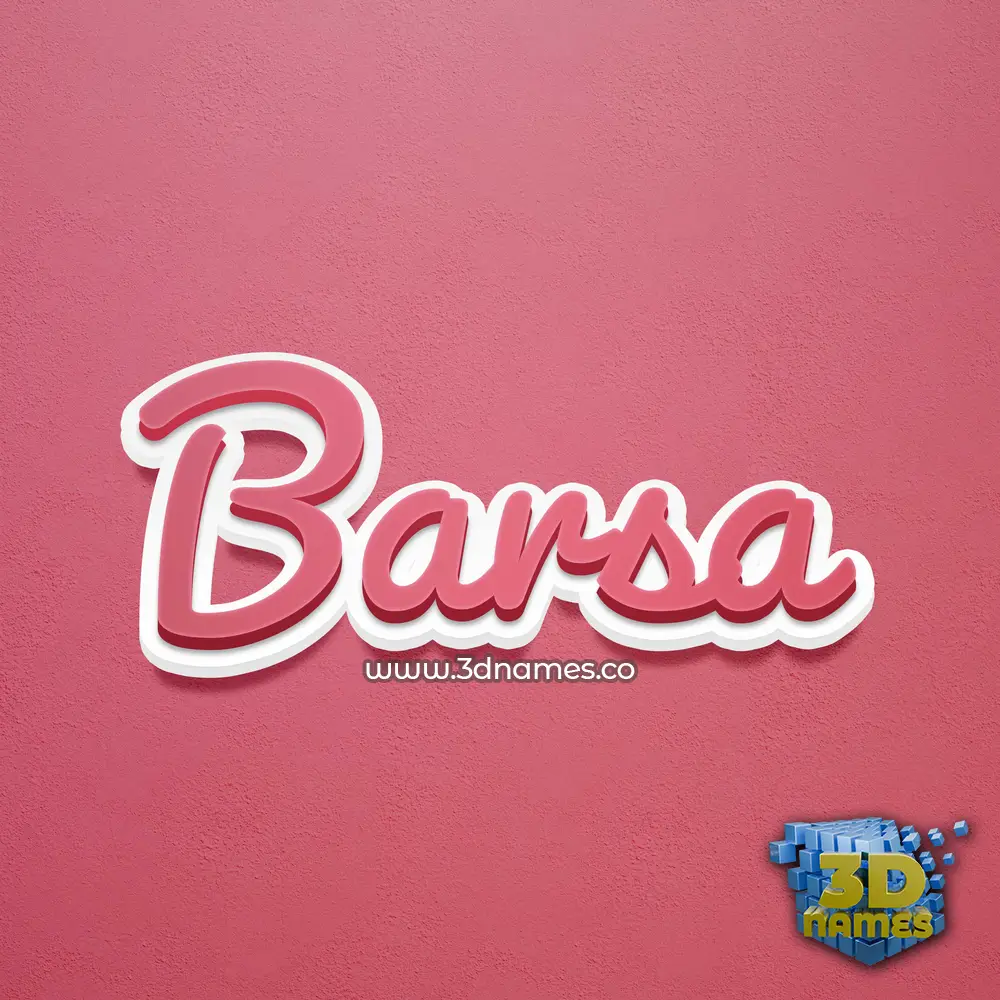 barsa in Red Scribble style - 3D name wallpaper