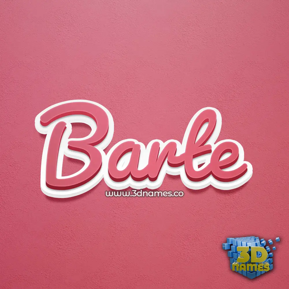 barte in Red Scribble style - 3D name wallpaper