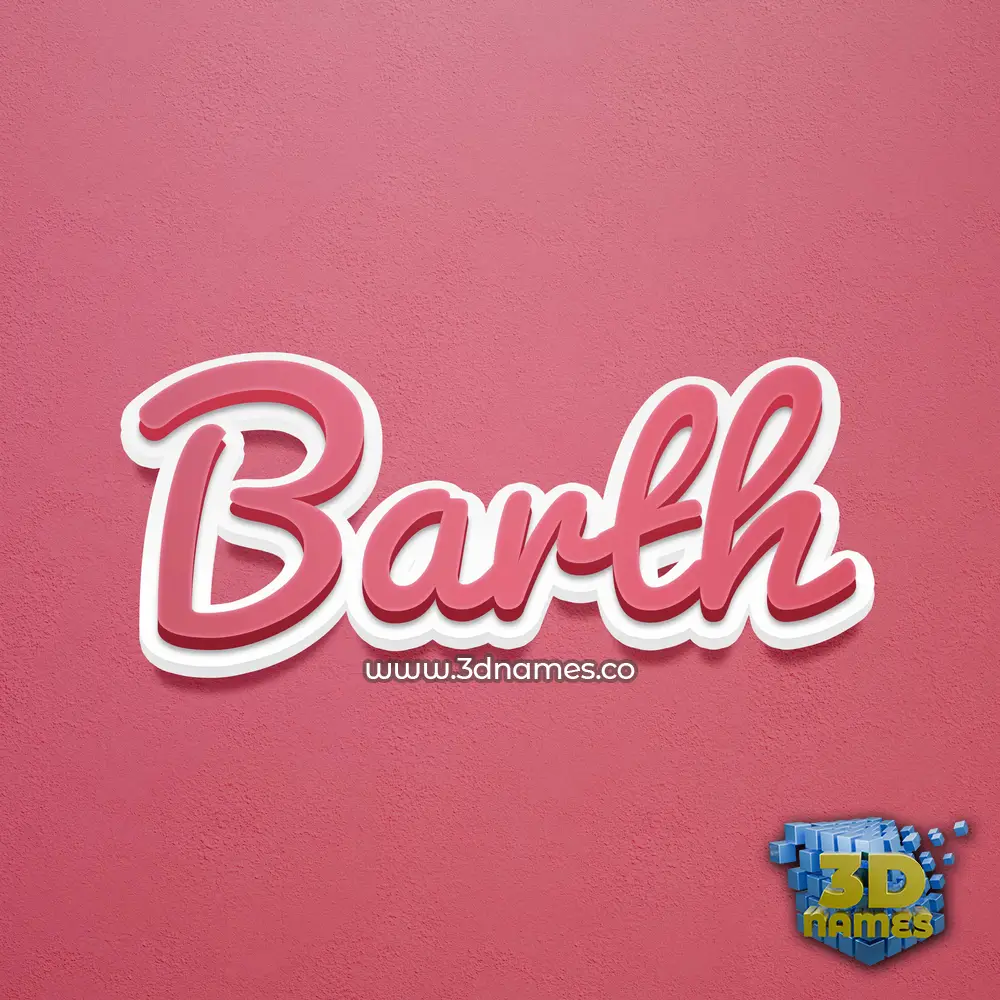barth in Red Scribble style - 3D name wallpaper
