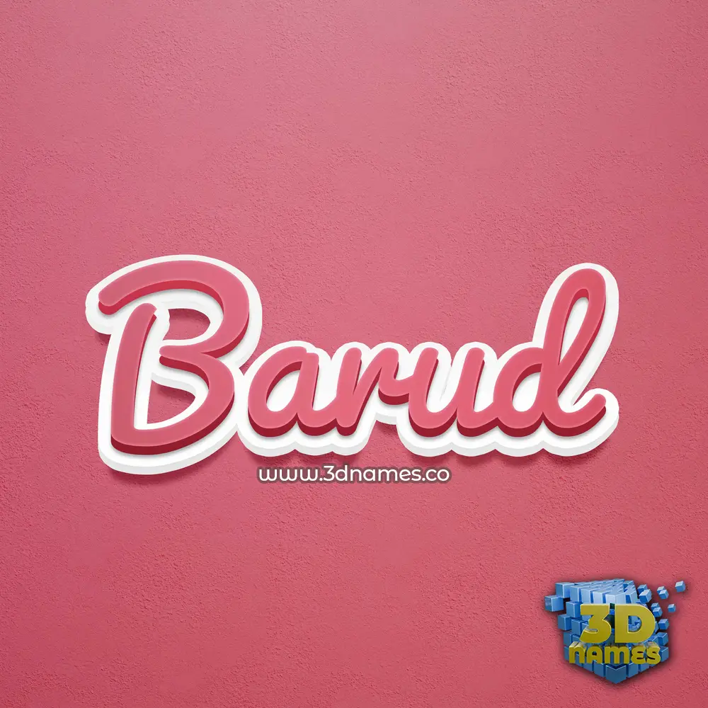barud in Red Scribble style - 3D name wallpaper