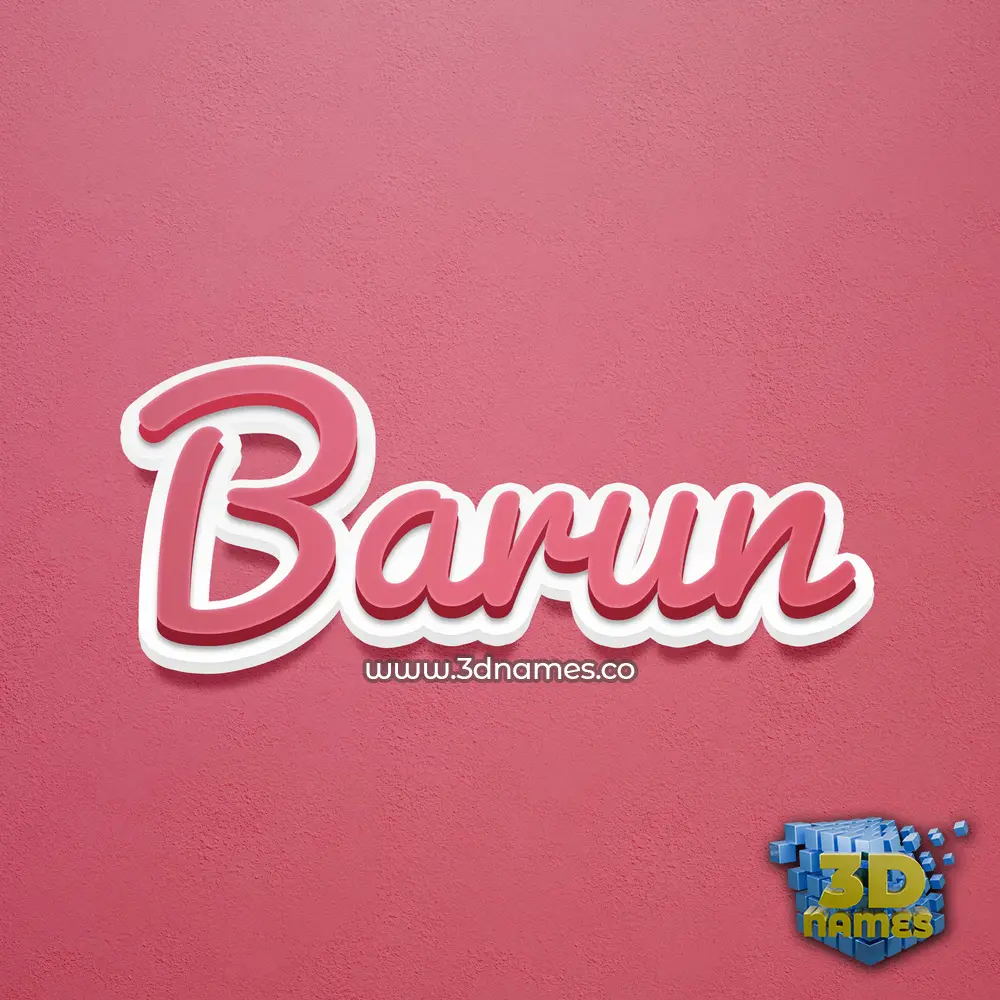 barun in Red Scribble style - 3D name wallpaper