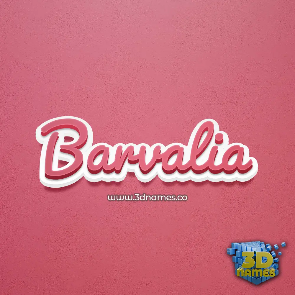 barvalia in Red Scribble style - 3D name wallpaper