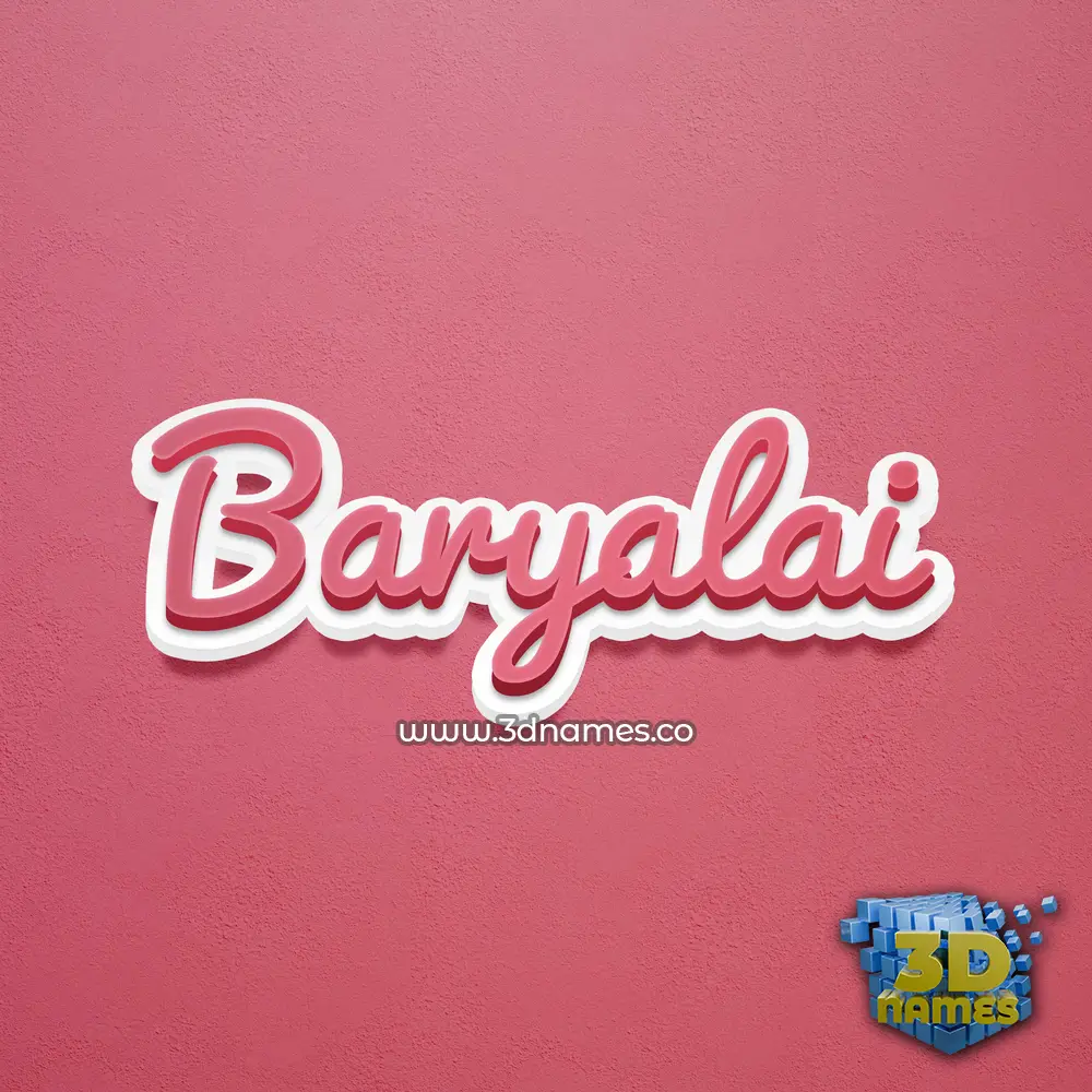 baryalai in Red Scribble style - 3D name wallpaper