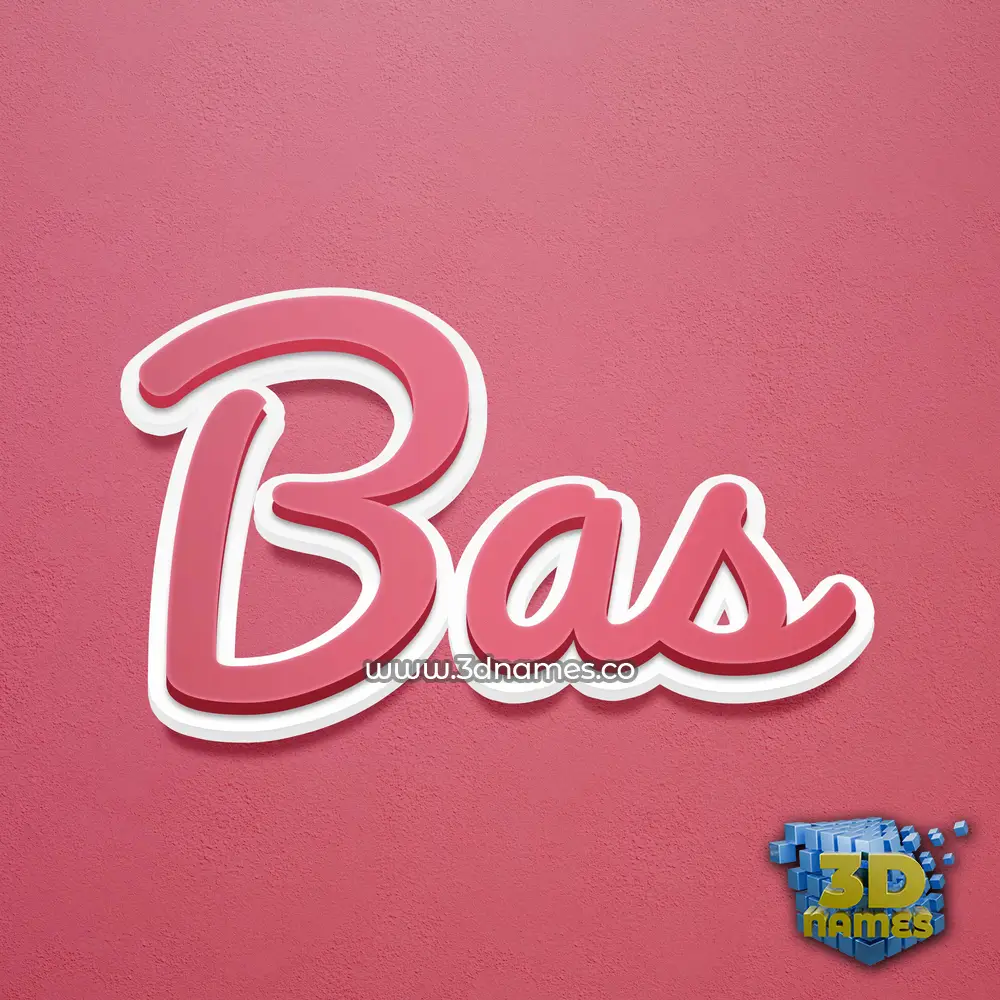 bas in Red Scribble style - 3D name wallpaper