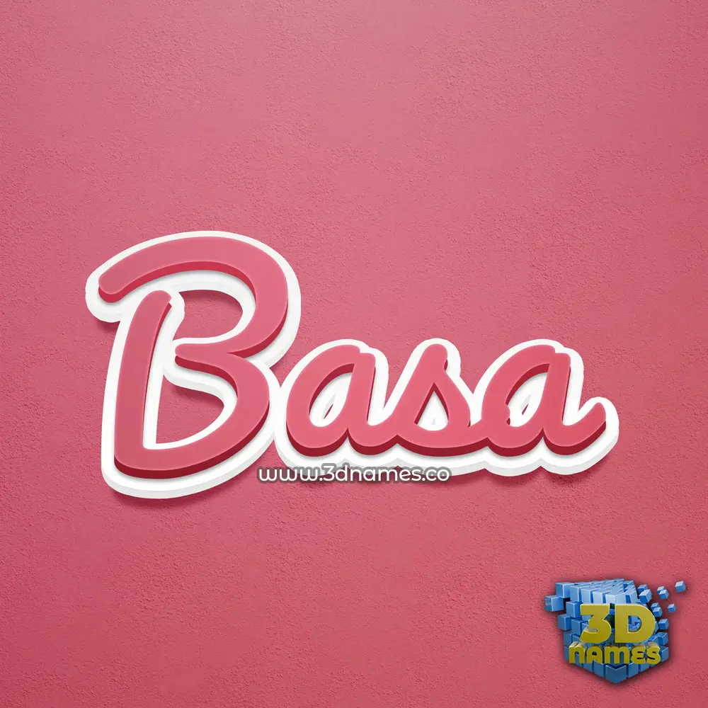basa in Red Scribble style - 3D name wallpaper