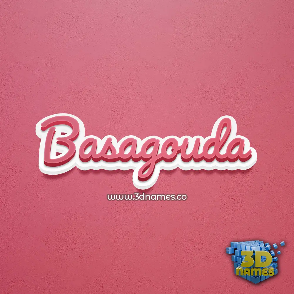 basagouda in Red Scribble style - 3D name wallpaper