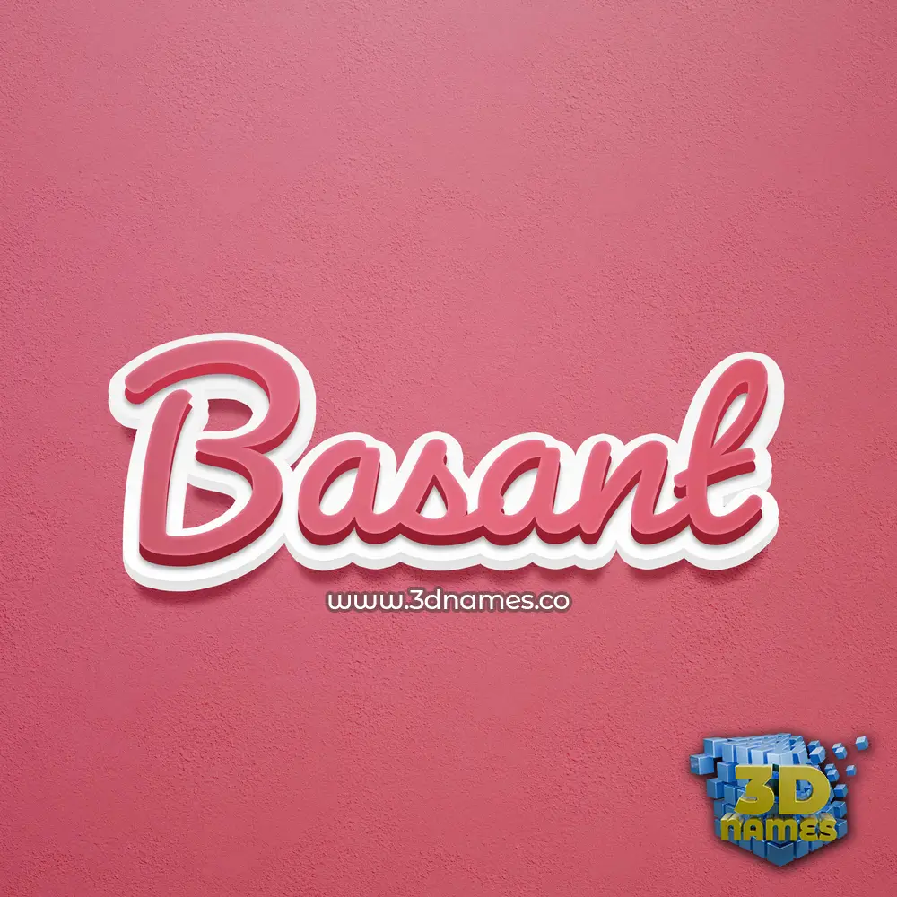 basant in Red Scribble style - 3D name wallpaper