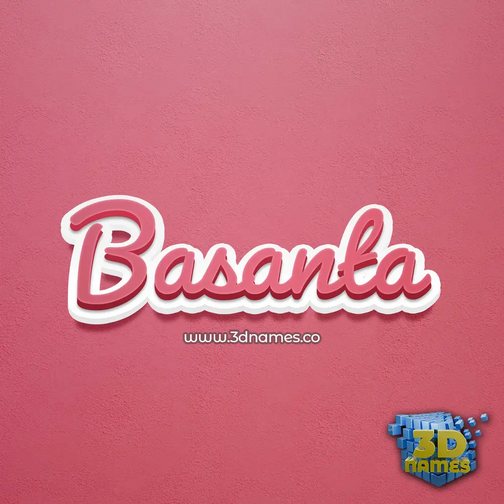 basanta in Red Scribble style - 3D name wallpaper